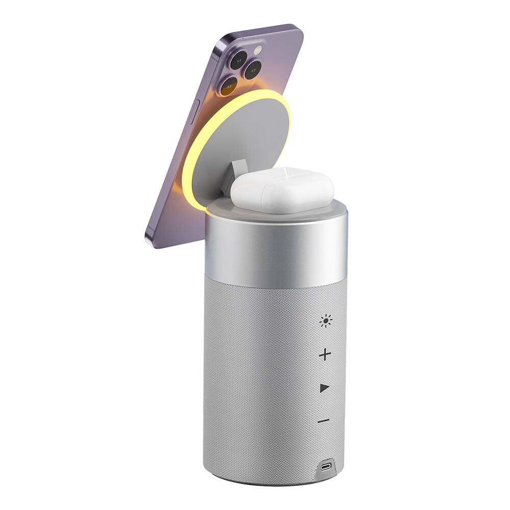 Wiwu Wi-W022 Kablosuz Şarj Standlı Ambiyans Işıklı Bluetooth Speaker Hoparlör Wiwu Wi-W022 Kablosuz Şarj Standlı Ambiyans Işıklı Bluetooth Speaker Hoparlör